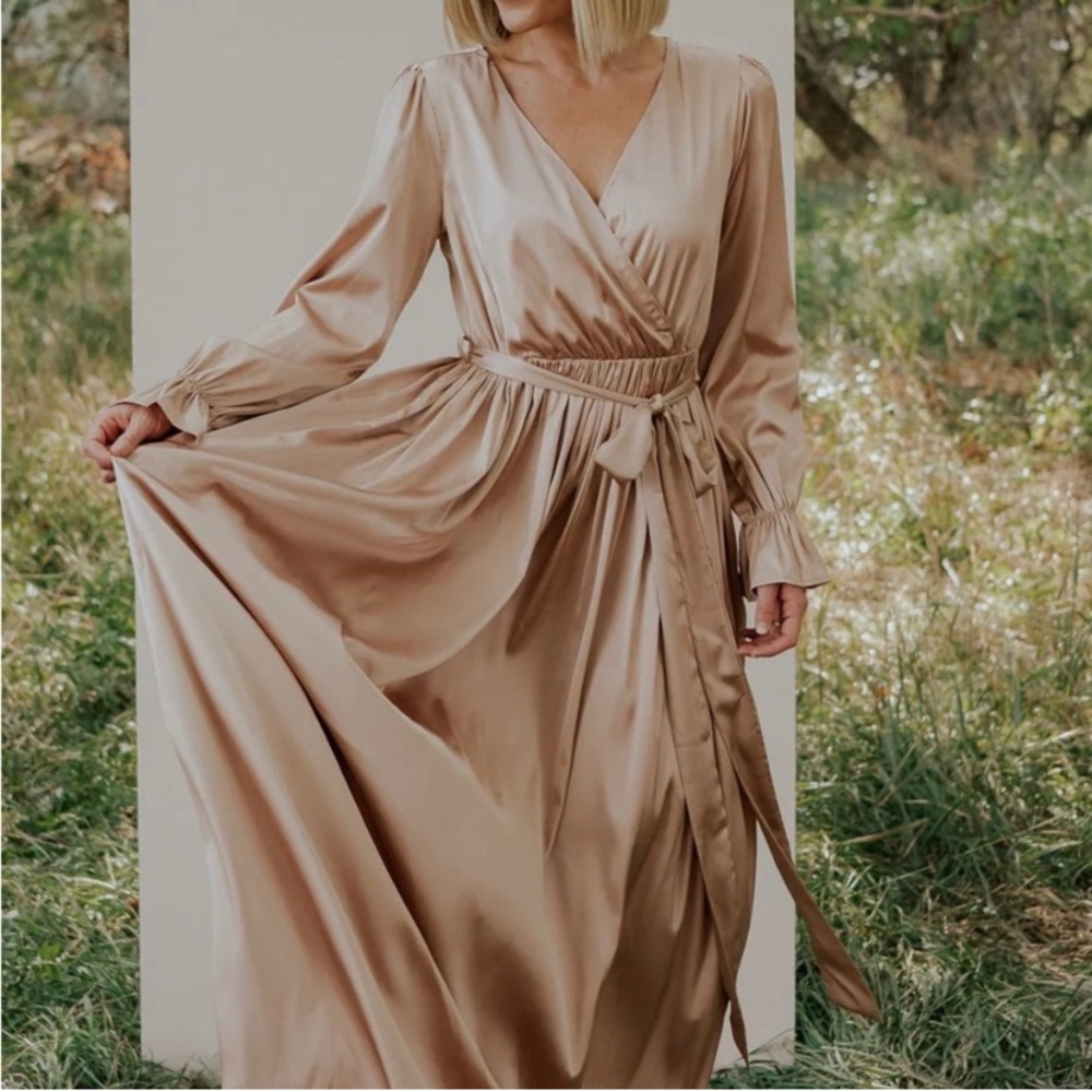 New Champagne Satin Baltic Born dress.